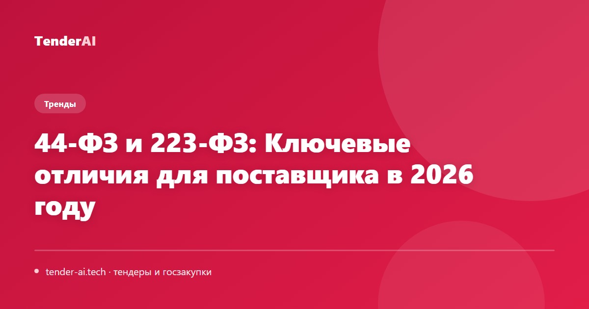 44-ФЗ и 223-ФЗ: Ключевые отличия для поставщика в 2026 году