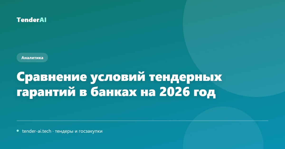 Сравнение условий тендерных гарантий в банках на 2026 год