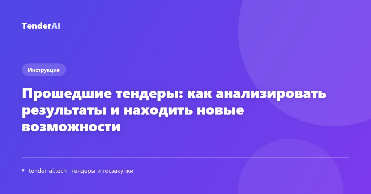 Прошедшие тендеры: как анализировать результаты и находить новые возможности