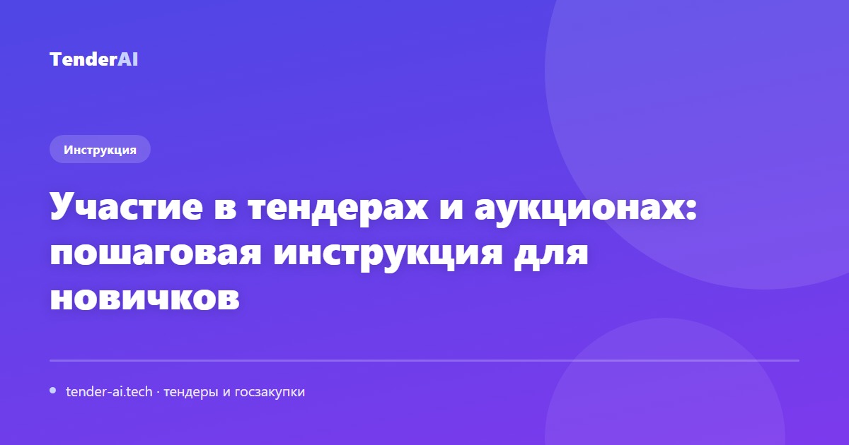 Участие в тендерах и аукционах: пошаговая инструкция для новичков